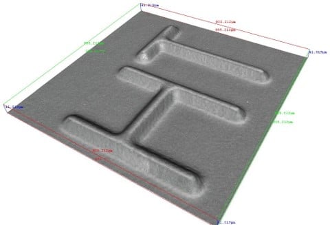 UKP-laserbearbeiteter Mikro Schriftpraeger aus Hartmetall