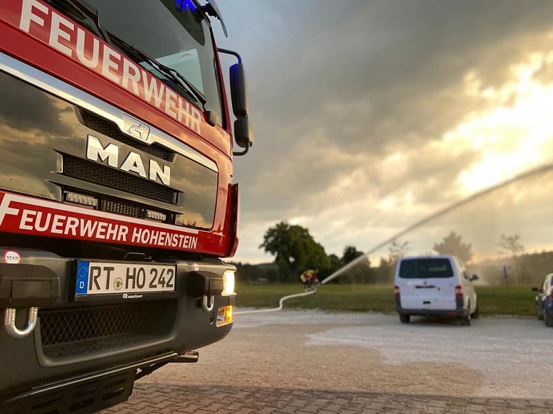 Feuerwehrübung bei HAILTEC in Hohenstein