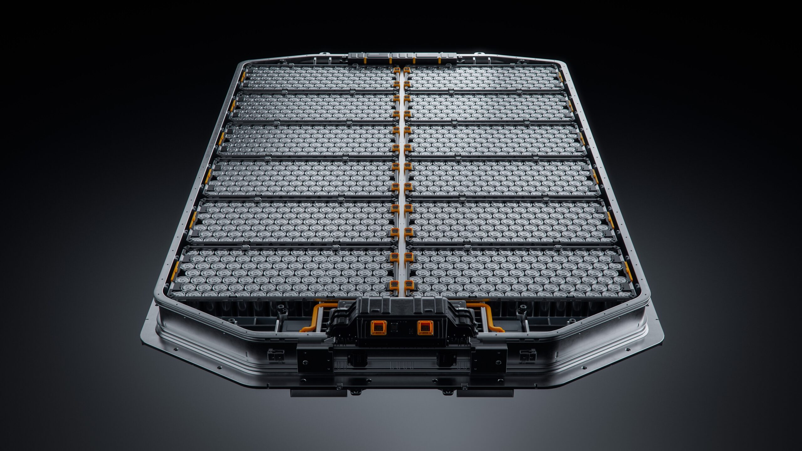 Front,View,Of,Generic,Ev,Battery,Pack,With,Orange,Connectors
